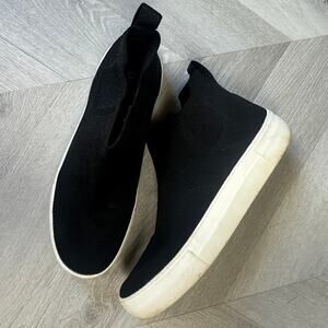 Cushionaire Shoes Ruby Black Pull On Knit Sock Sneaker High Top Women's 8 8M